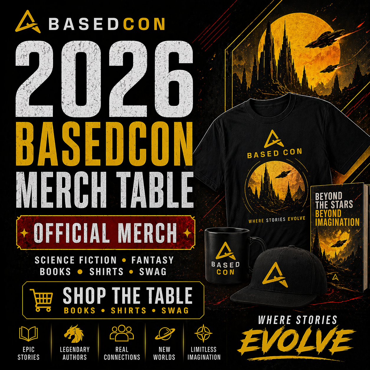 2026 BasedCon Merch Table