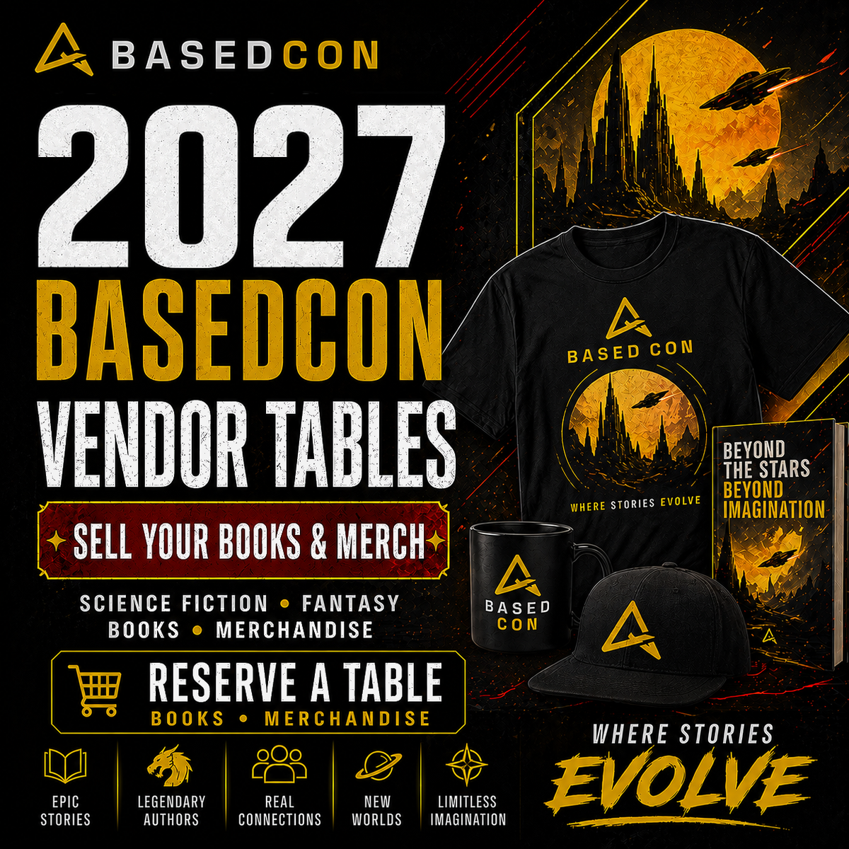 2027 BasedCon Merch Table